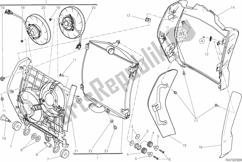 Tutte le parti per il Refrigeratore D'acqua del Ducati Diavel Xdiavel Thailand 1260 2019